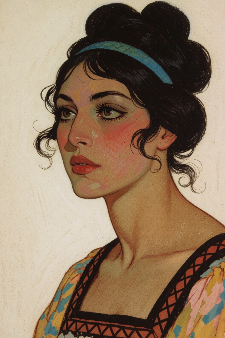 @EdmunDul style illustration,  woman on Tensor.Art