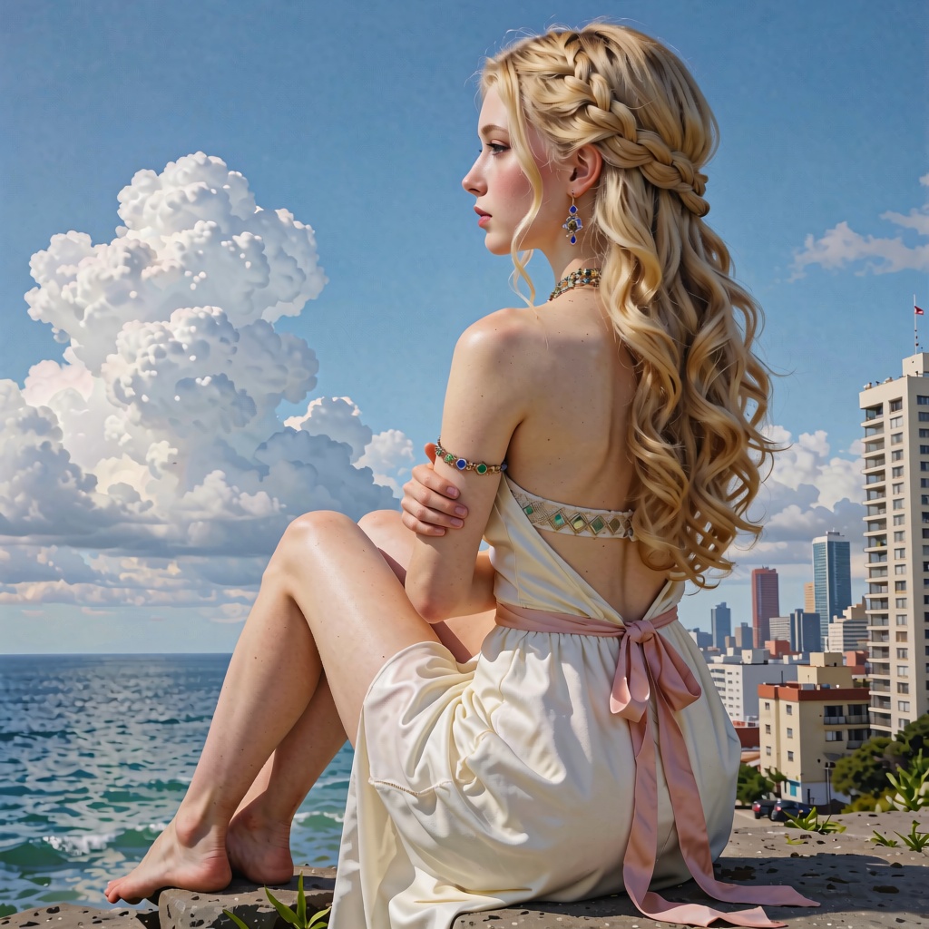 1girl,  solo,  barefoot on Tensor.Art