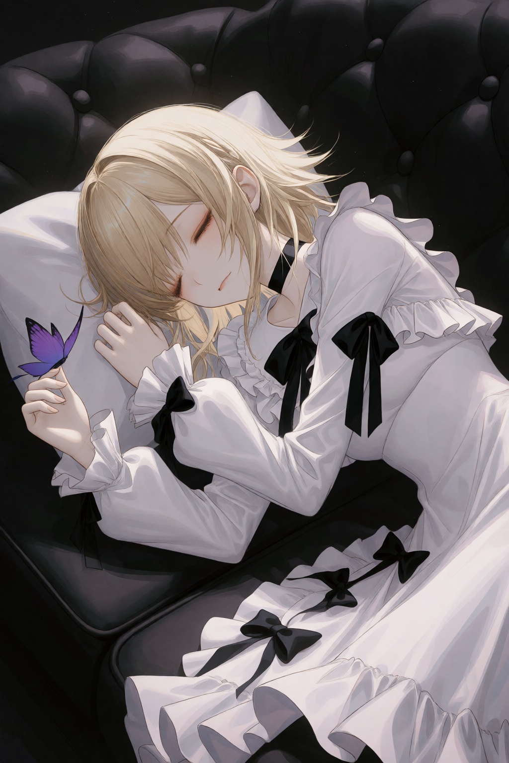 wan_ke Digital artwork of a blonde,  pale-skinned,  anime-style girl with medium-length on Tensor.Art