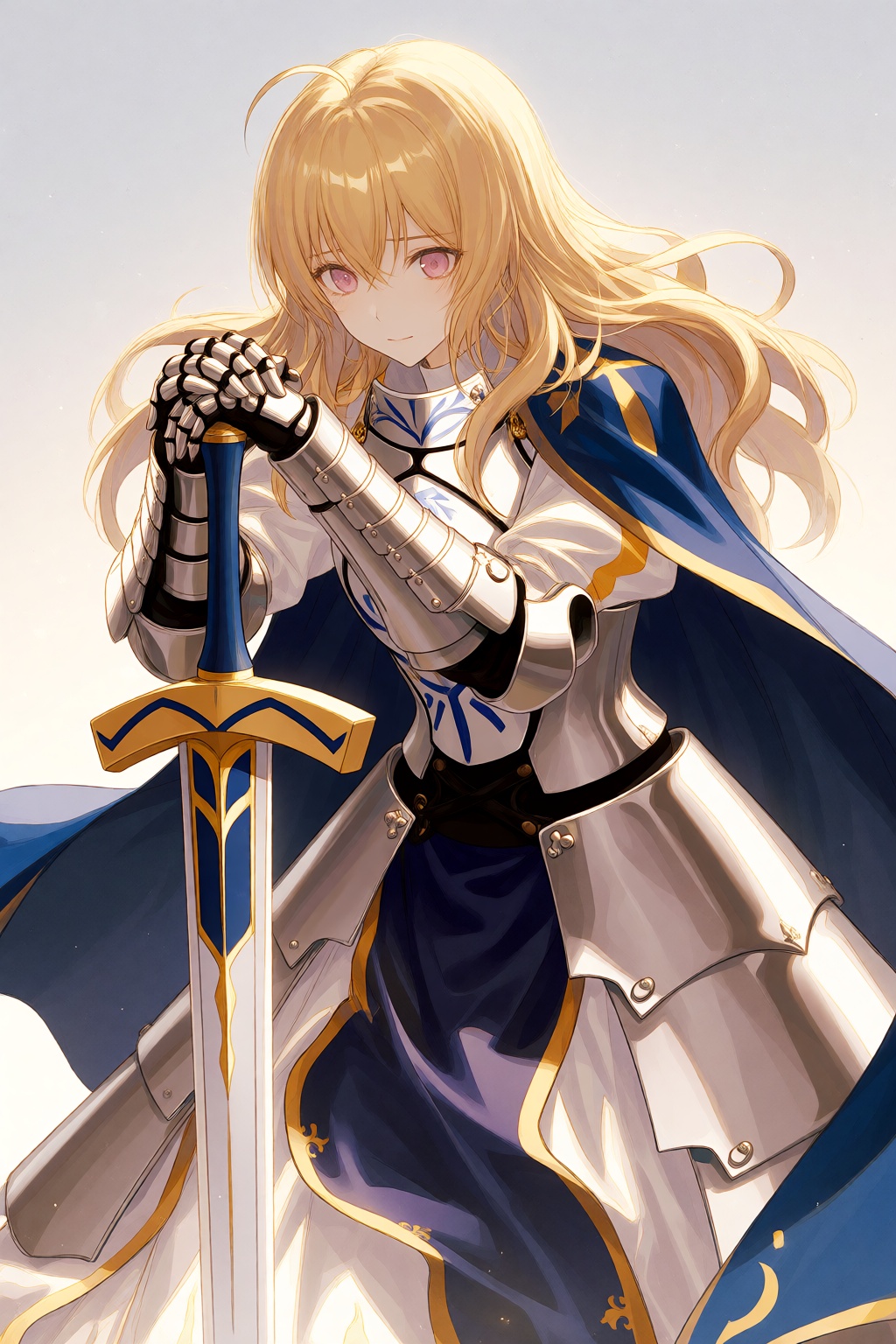 wan_ke Digital anime-style artwork featuring a graceful female character with long,  wavy golden-blonde hair and soft pink...