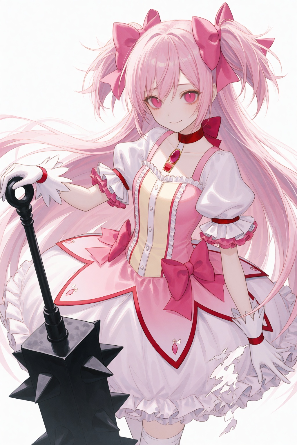 wan_ke This digital anime-style artwork features a magical girl with a dark twist. She has incredibly long,  flowing paste...