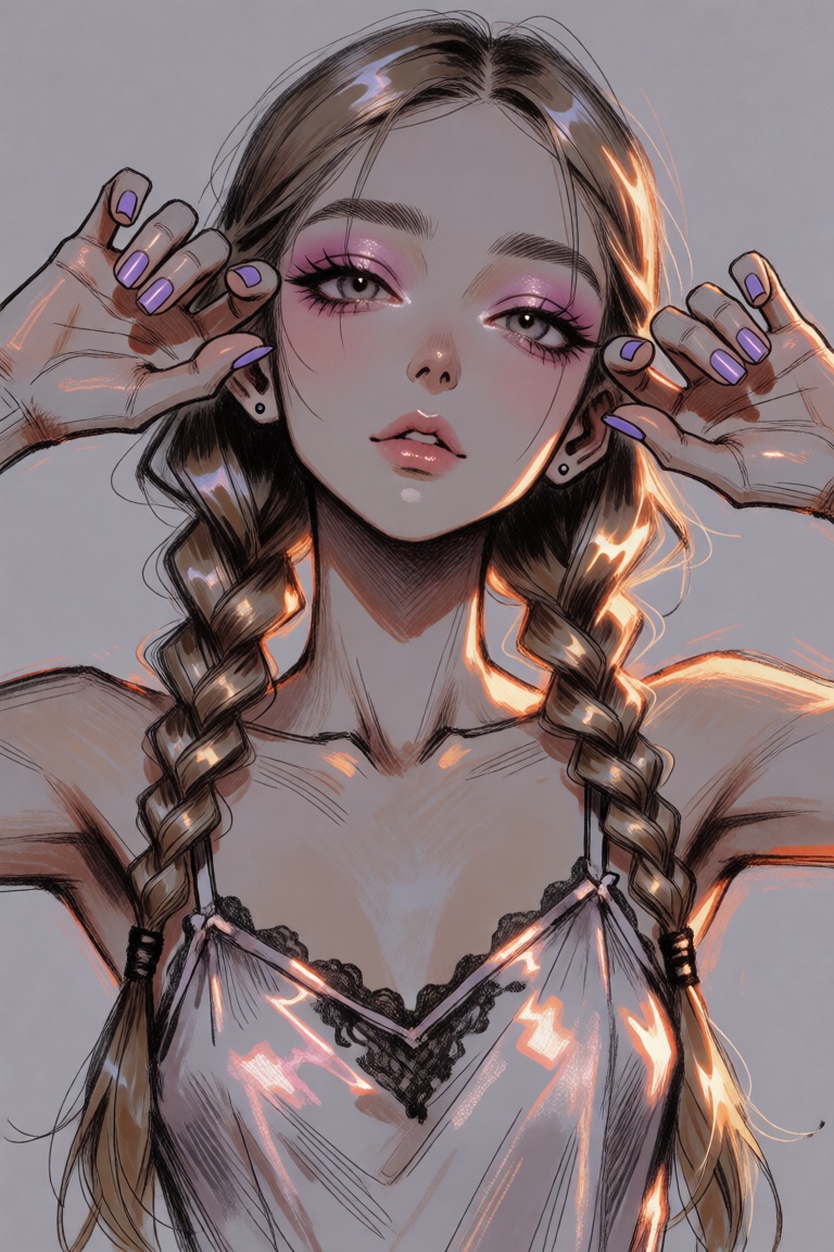 1girl,  braid,  camisole on Tensor.Art