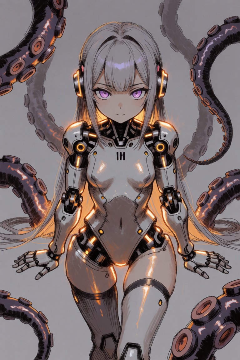 1girl,  android,  center opening on Tensor.Art