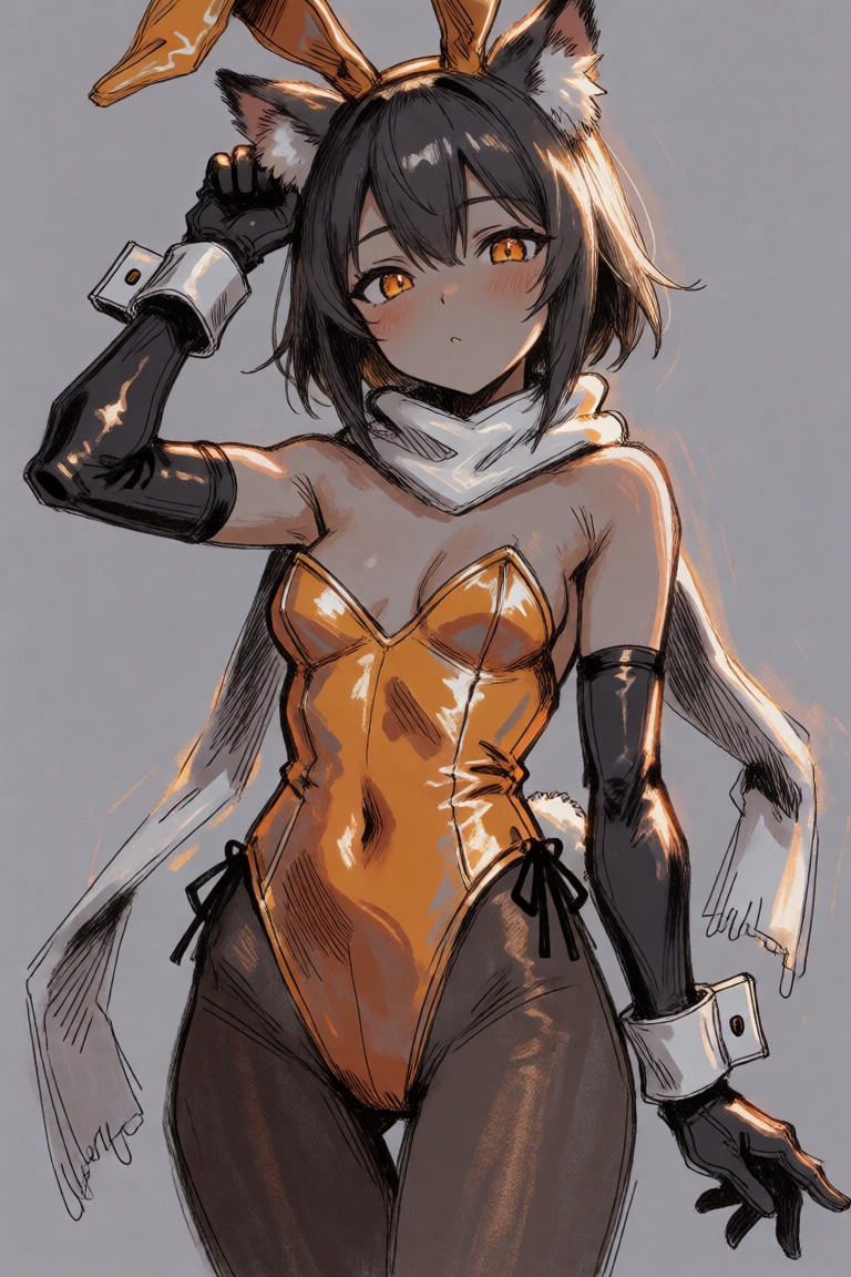 1girl,  animal ears,  ass visible through thighs on Tensor.Art