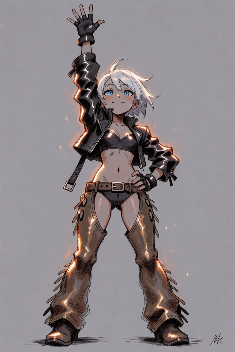 1girl,  arm up,  black gloves on Tensor.Art