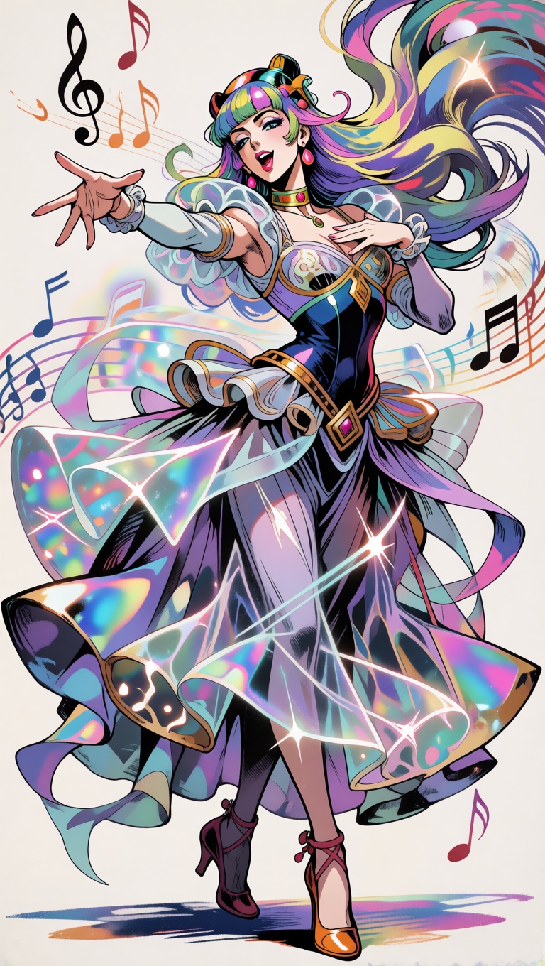 masterpiece,  ultra-detailed,  whimsical anime-style illustration with absurd JOJO-like character design on Tensor.Art