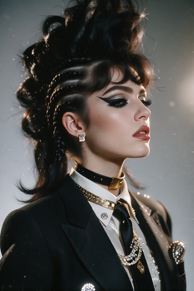 masterpiece,  ultra quality,  retro fashion studio portrait on Tensor.Art