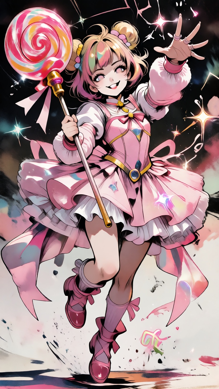 masterpiece,  ultra-detailed,  whimsical anime-style illustration with absurd JOJO-like character design on Tensor.Art