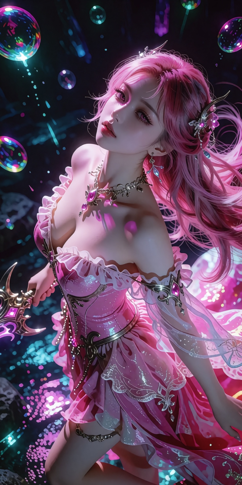 A masterpiece digital artwork of a captivating solo heroics scene featuring a stunning young woman captured from a strikin...