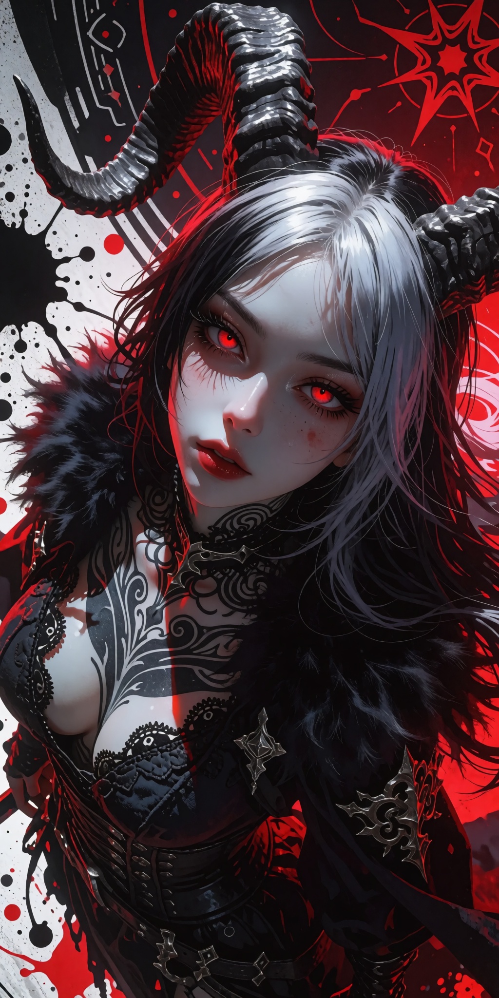A breathtaking,  museum-grade digital illustration presented in a dramatic Dutch angle close-up,  highlighting a captivati...