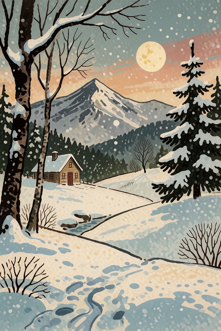 a winter landscape on Tensor.Art