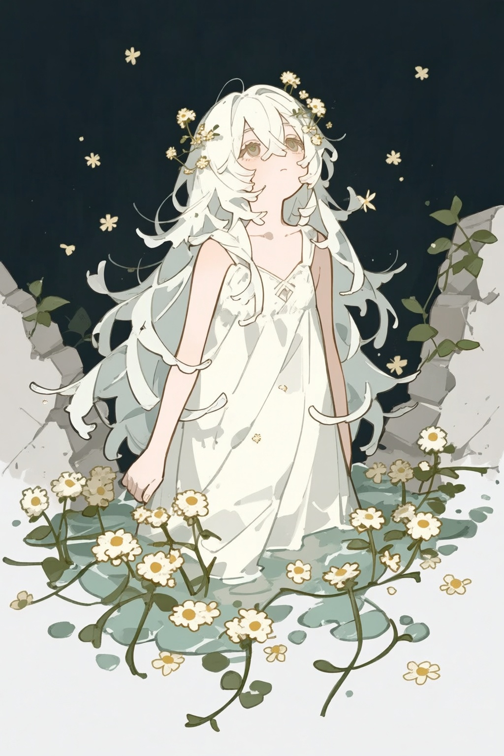 Chamomile,  cornflower,  vines by 青秋 on Tensor.Art