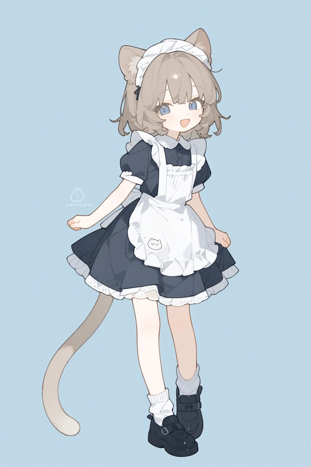 1girl,  :d,  animal ear fluff by 青秋 on Tensor.Art