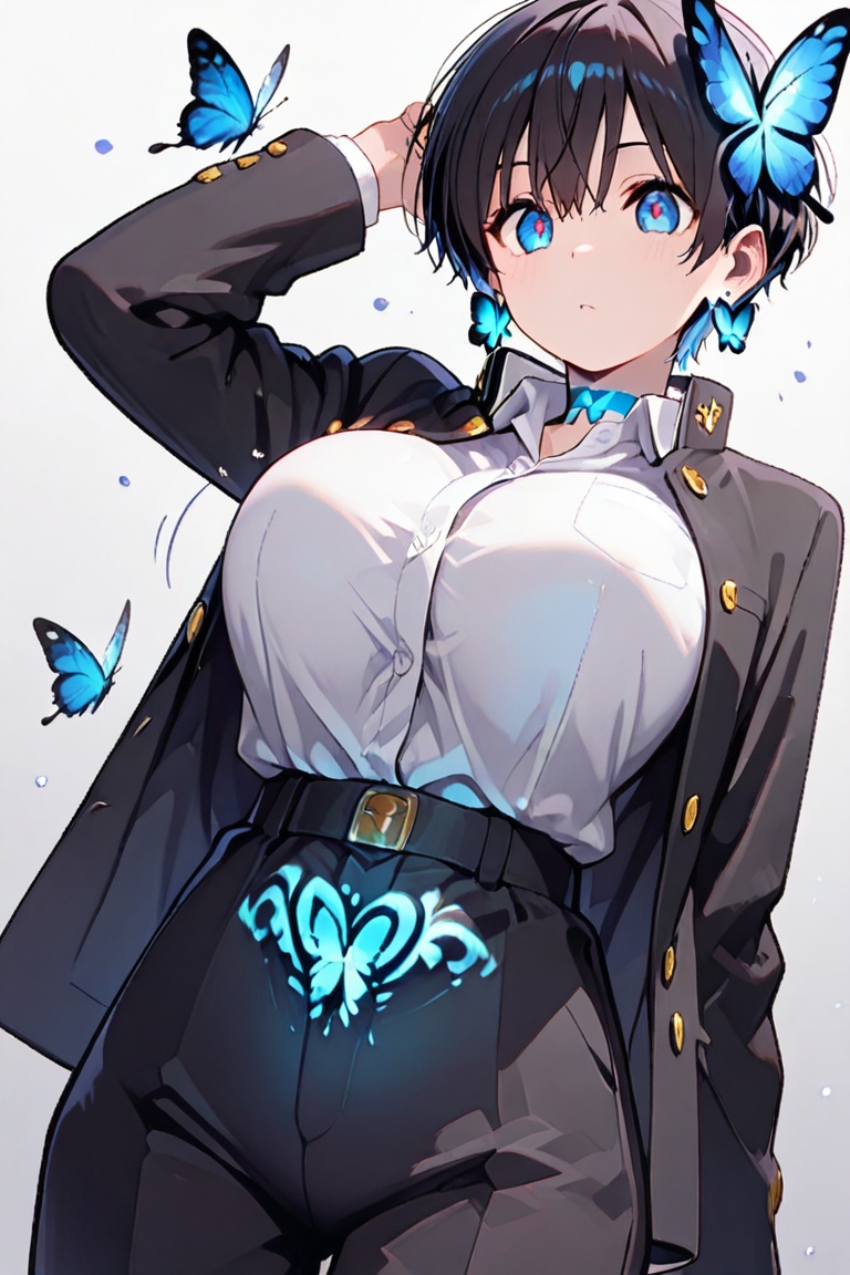 Clad in clothing,  a beautiful,  full bustline on Tensor.Art