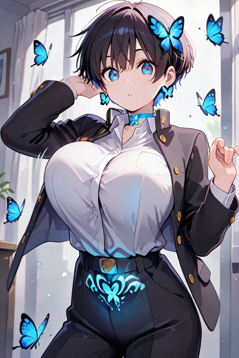 Clad in clothing,  a beautiful,  full bustline on Tensor.Art