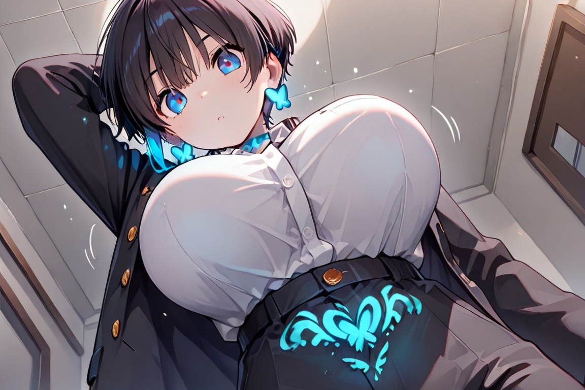 Clad in clothing,  a beautiful,  full bustline on Tensor.Art