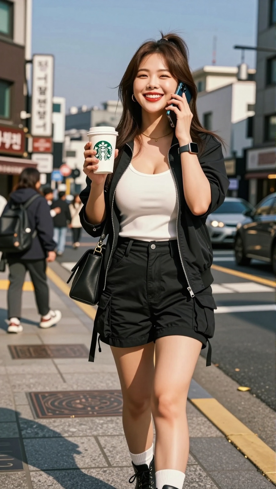 Korean Woman Image Real Photo: 2.0,  Height 185cm,  Hourglass figure with round and voluptuous I-cup breasts on Tensor.Art