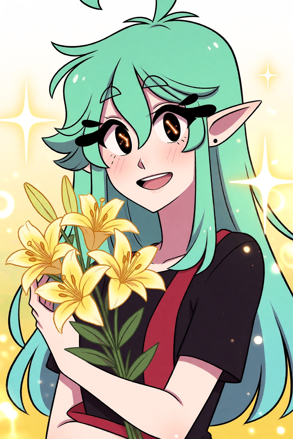 highres,  absurdres,  @pookiesenpai A youthful female elf with long on Tensor.Art