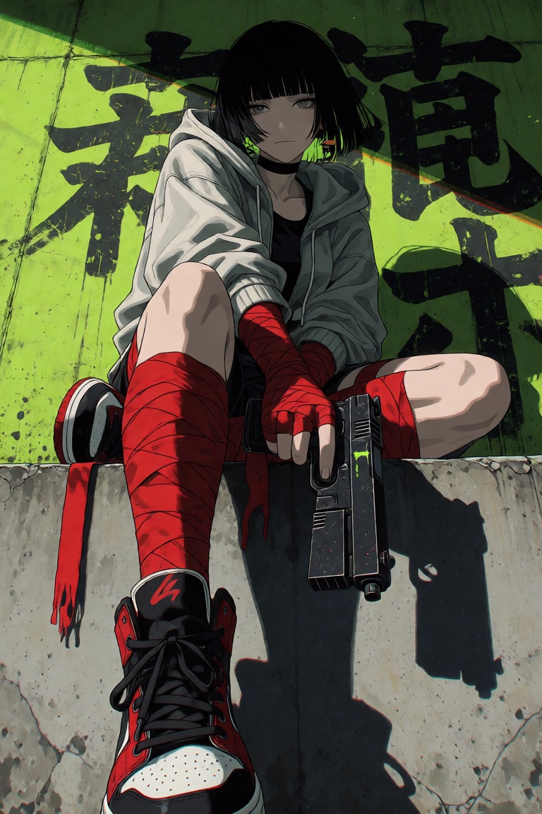 @NIJISIS,  anime style,  low angle shot on Tensor.Art