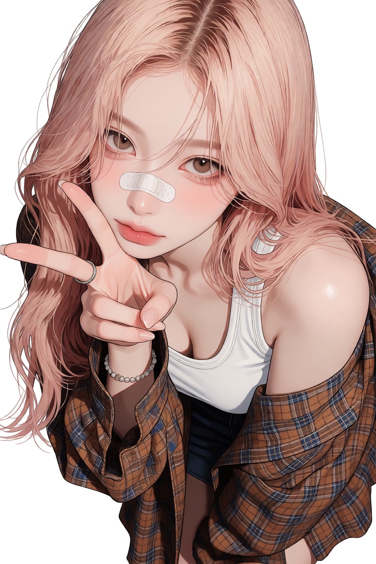 @NIJISIS,  A digital illustration of a young East Asian woman with long,  wavy on Tensor.Art