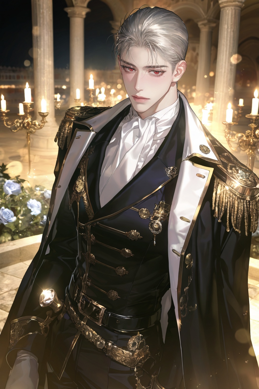 athensia,  A handsome young duke from a Korean fantasy romance manhwa,  with a bishounen and kind on Tensor.Art