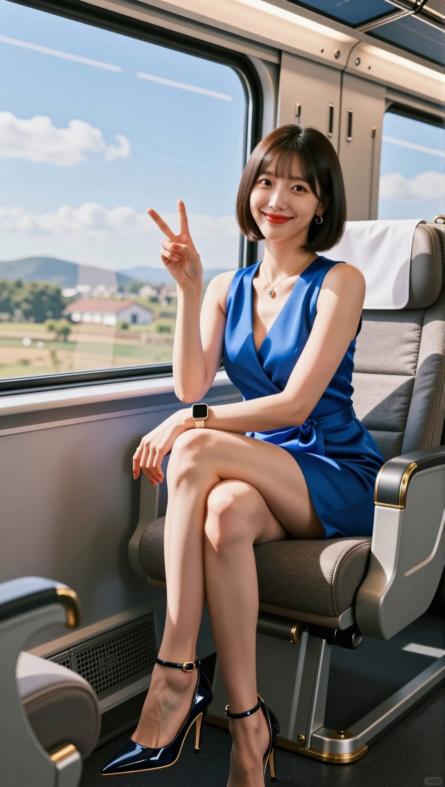 Korean Woman Image Real Photo: 2.0,  Height 185cm,  Hourglass figure with round and voluptuous I-cup breasts on Tensor.Art
