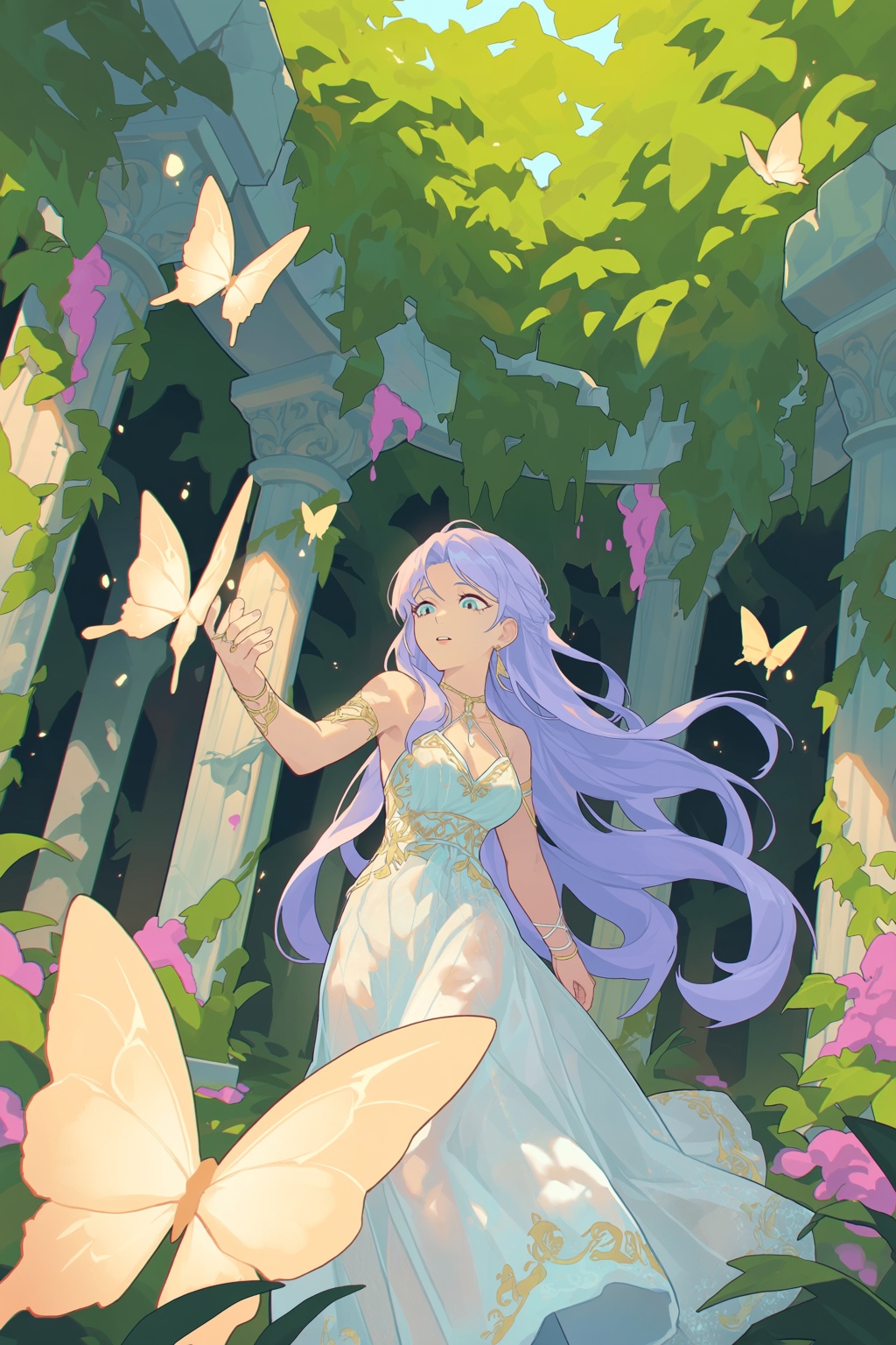 highres,  absurdres,  @xiao_xiaolong An ethereal digital illustration depicts a woman with long on Tensor.Art