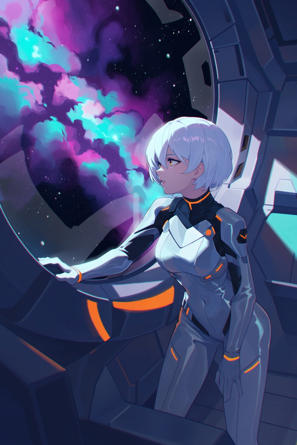 highres,  absurdres,  @xiao_xiaolong This digital illustration features a woman with short on Tensor.Art