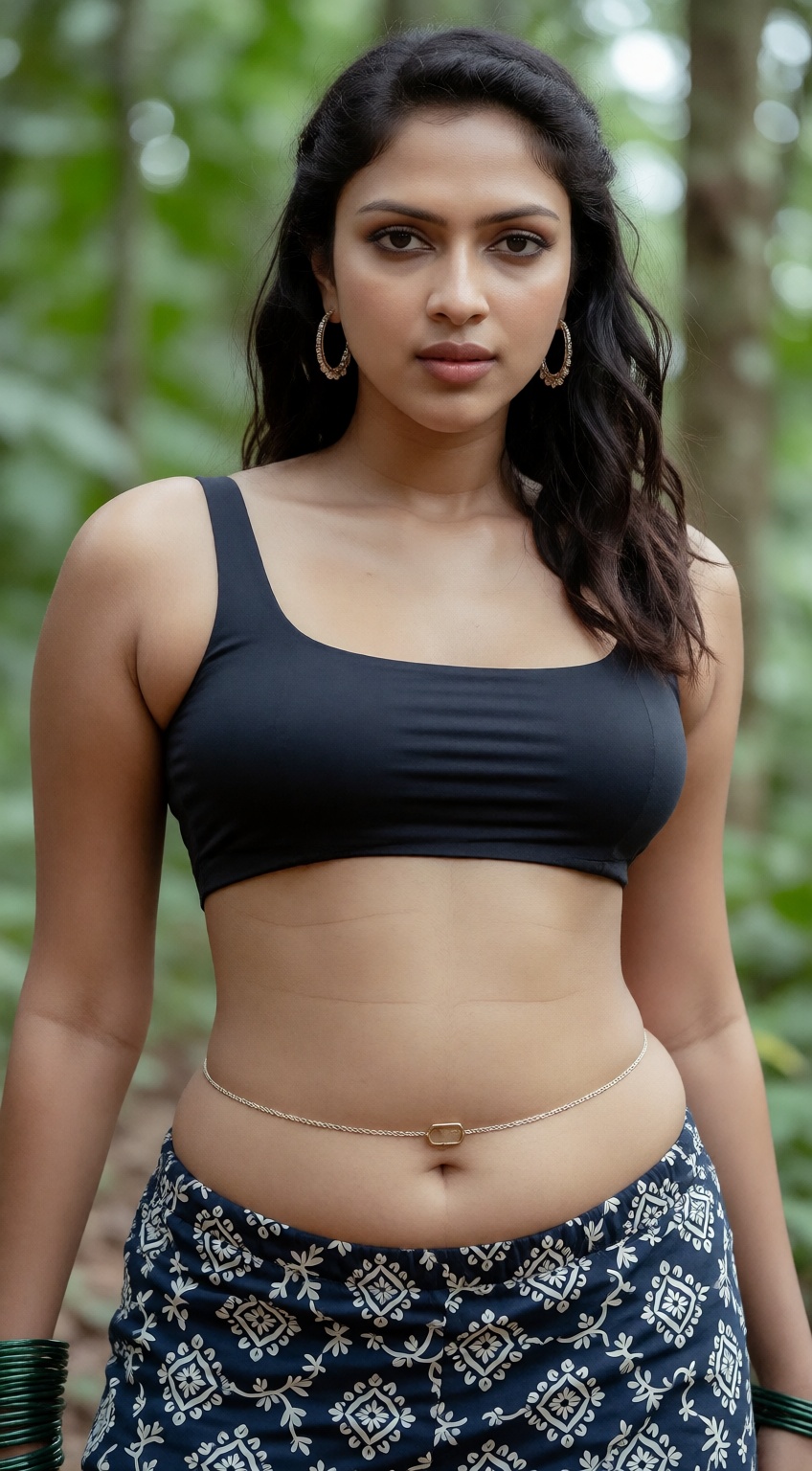 Malllu actress Amala Paul,  navel show outfit on Tensor.Art