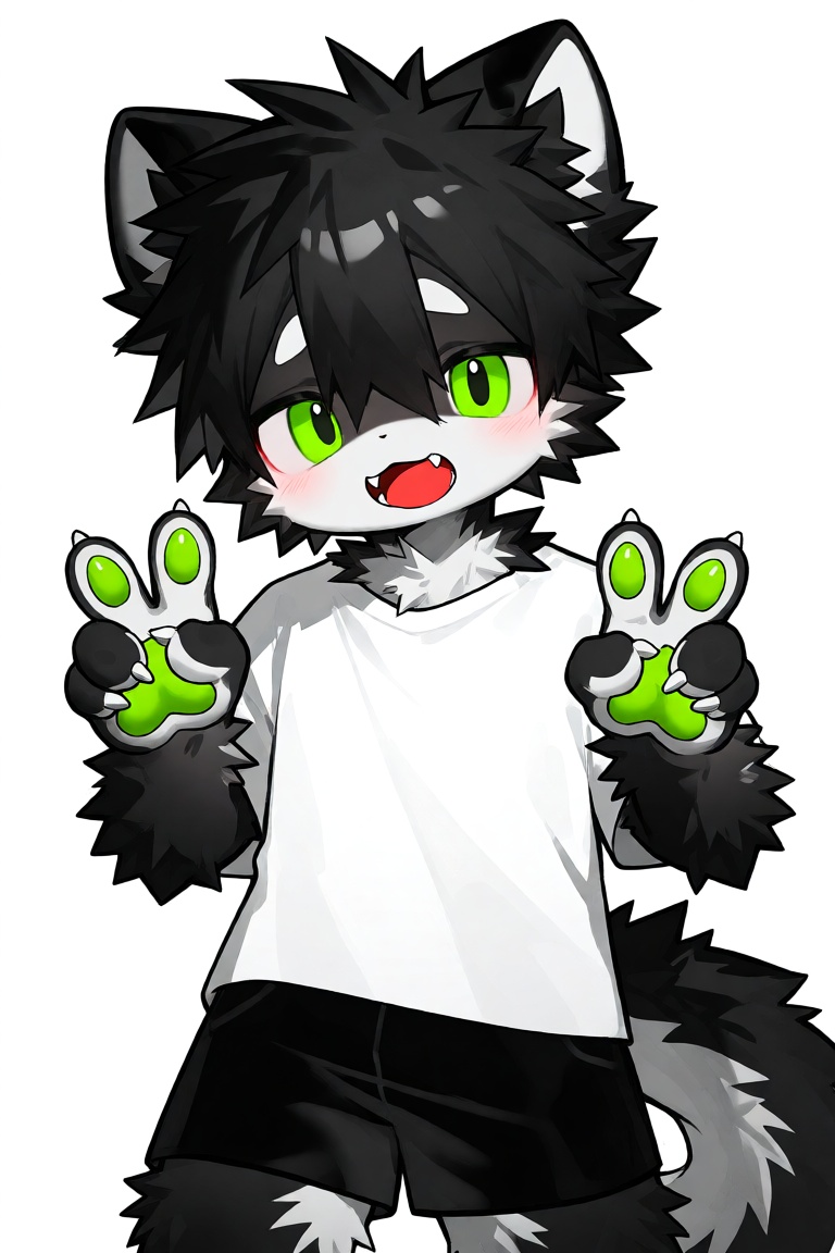 artist:sdvoit,  furry-anime style. 1boy,  young boy on Tensor.Art
