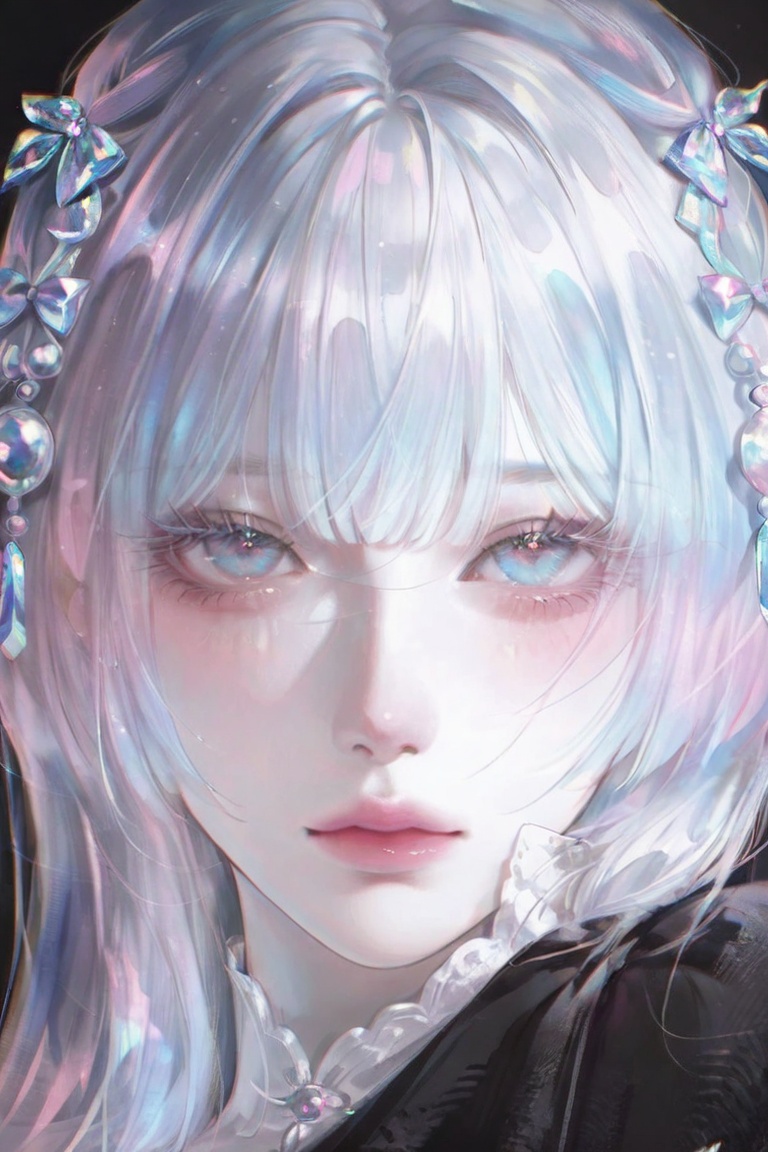1girl,  solo,  long straight light blue hair on Tensor.Art