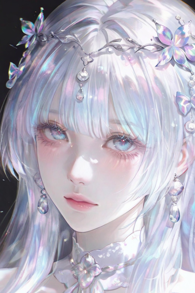 1girl,  solo,  long straight light blue hair on Tensor.Art