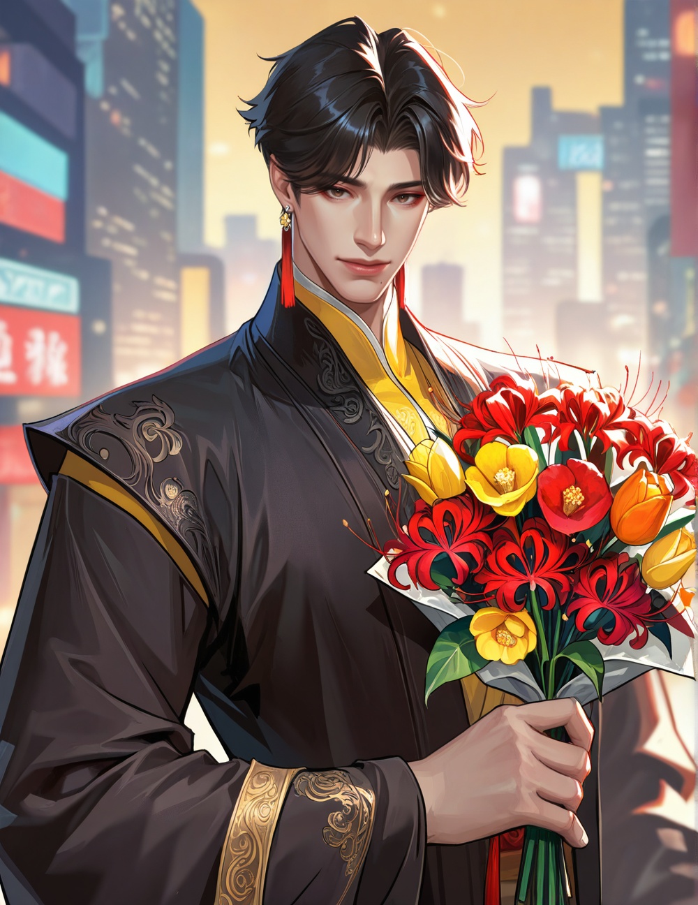 solo male,  male focus,  male only on Tensor.Art