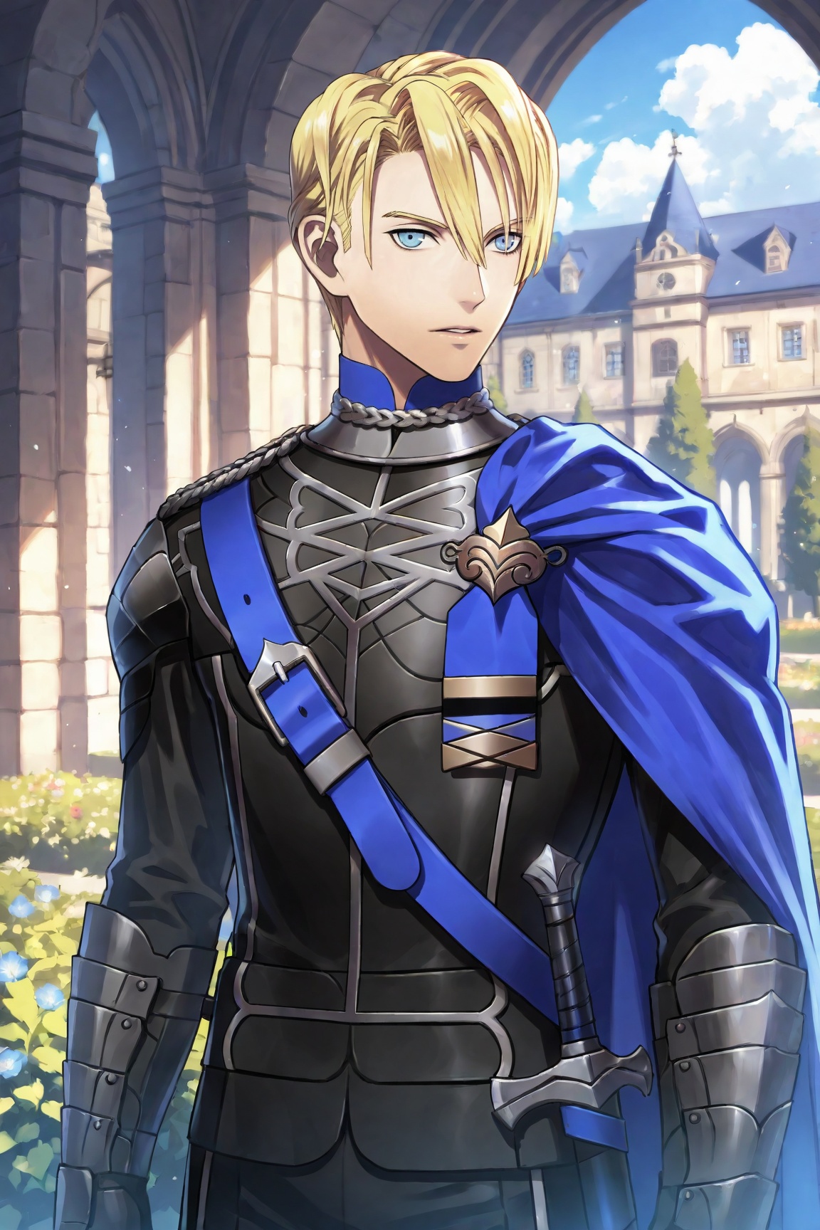 1boy,  dimitri alexandre blaiddyd,  blonde hair on Tensor.Art