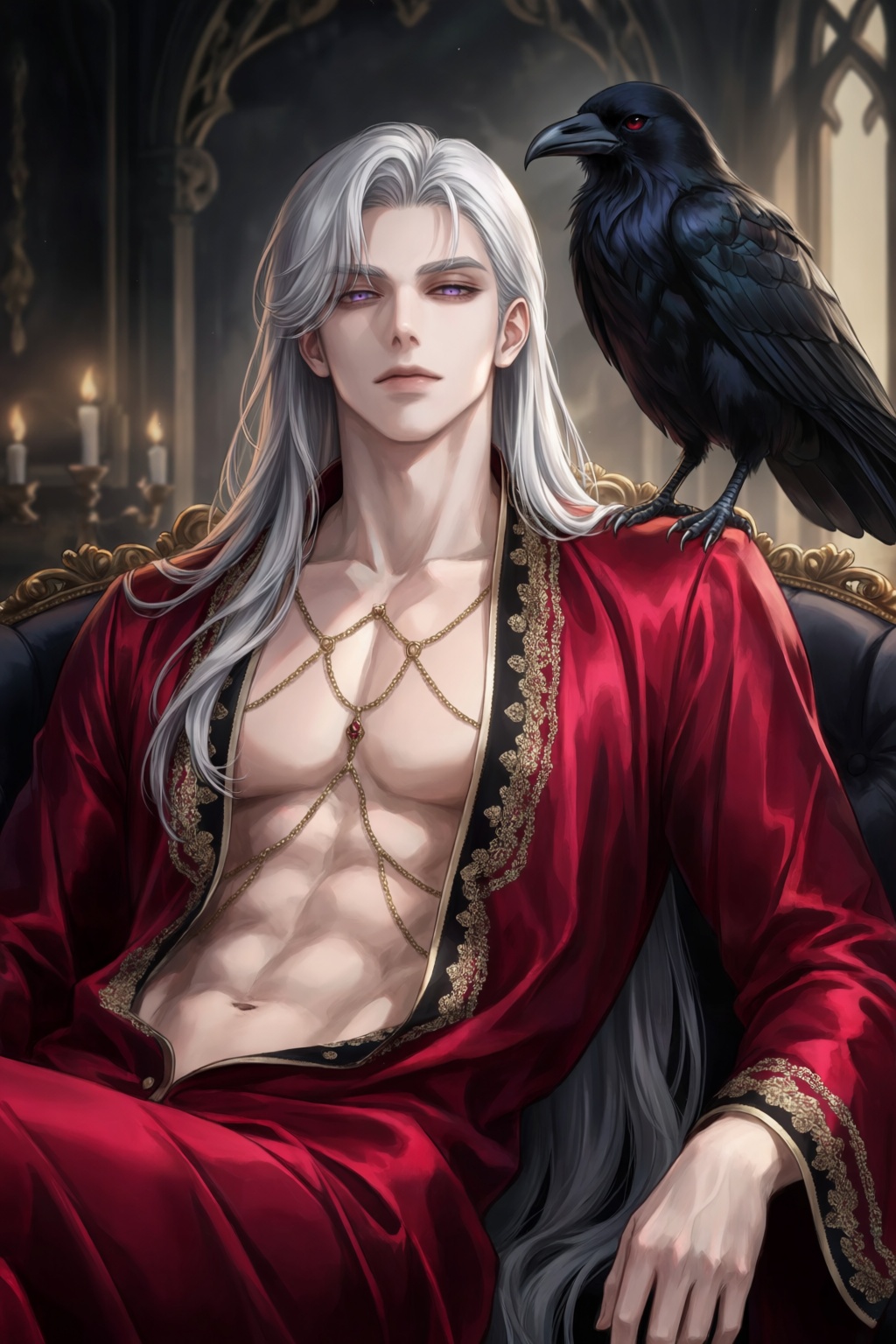 highres,  absurdres,  @Haromi1224 A striking man with long on Tensor.Art