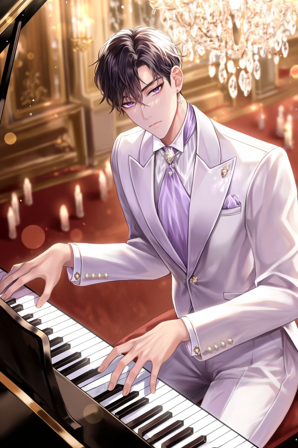 highres,  absurdres,  @Lyle0121 A refined young man with short on Tensor.Art