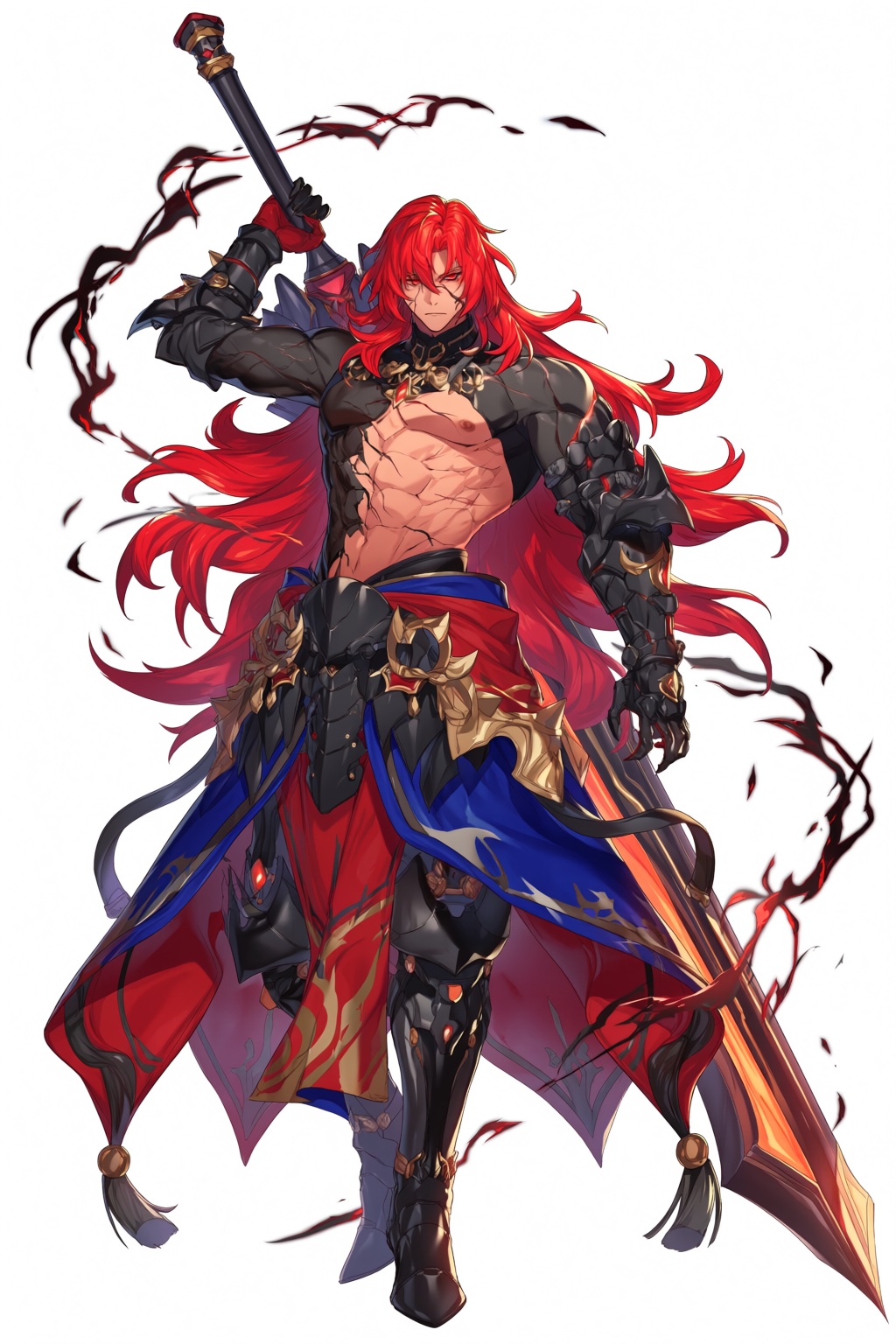 highres,  absurdres,  @dd_(vktr4837) A powerful man with long on Tensor.Art