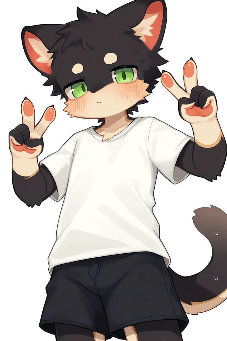 artist:kuromu,  furry-anime style. 1boy,  young boy on Tensor.Art