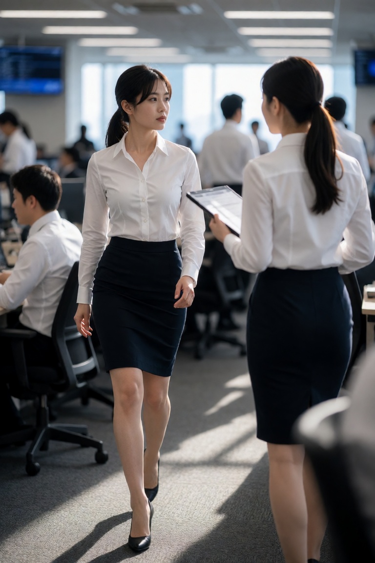a full body,  long wide shot,  where a woman on Tensor.Art