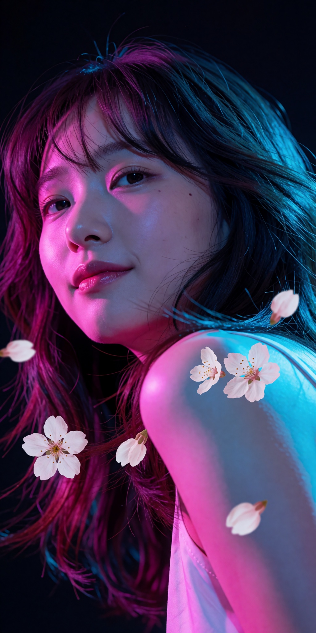 An ultra-realistic cinematic high-fashion photograph captured from an extreme low-angle tilt looking upward from waist lev...