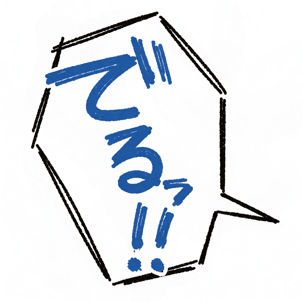 A simple illustration on a white background featuring a close-up of handwritten text inside a speech bubble. The text insi...