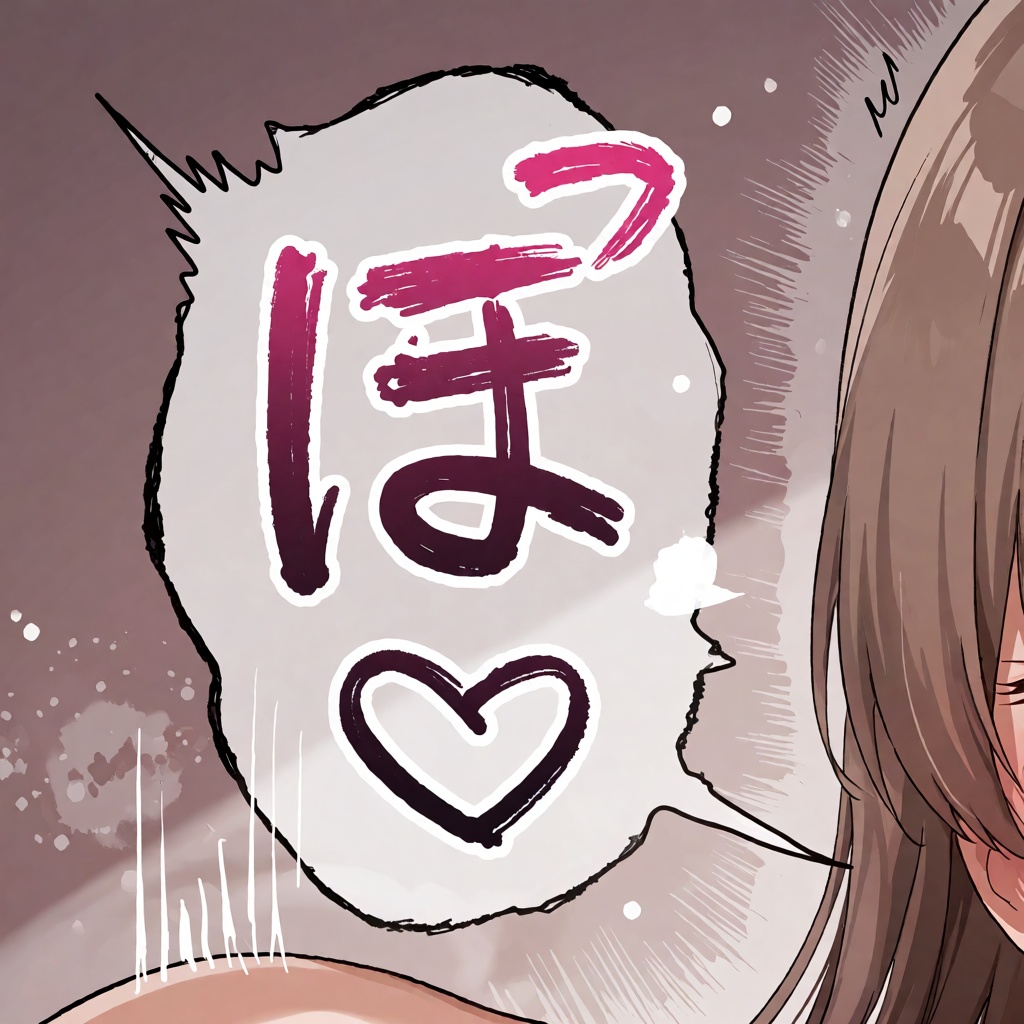 吹き出しの手書き文字をクローズアップしたイラスト 大きな暗いピンクの太字で "っほ♡" @handwritten_speech_bubble_94255 on Tensor.Art