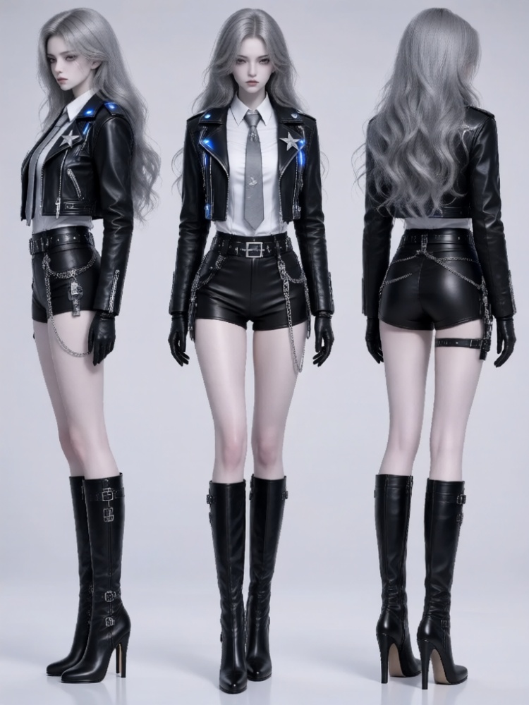 Qwen‑image 甜酷写实女生人像（可做三视图） by 小狗宾利 on Tensor.Art