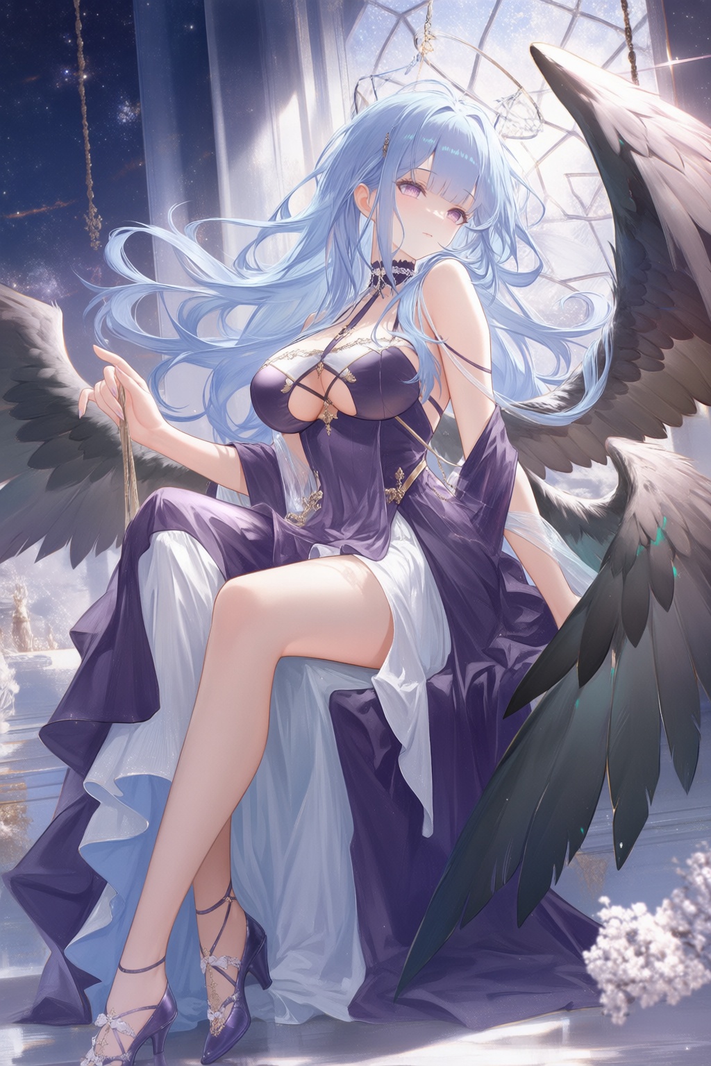 1girl,  wings,  black wings on Tensor.Art