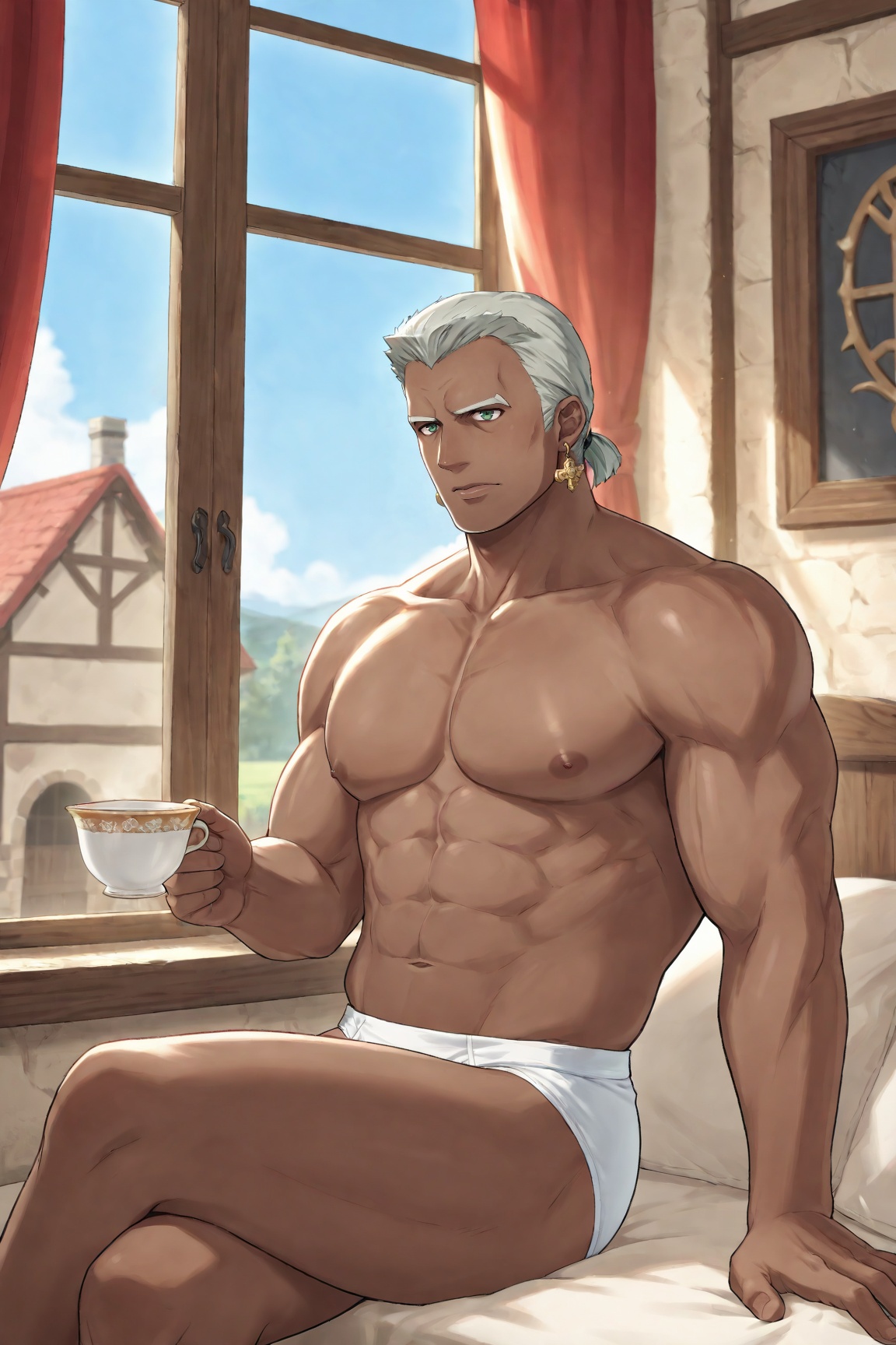 1boy,  Dedue_FE3H,  dark skin on Tensor.Art