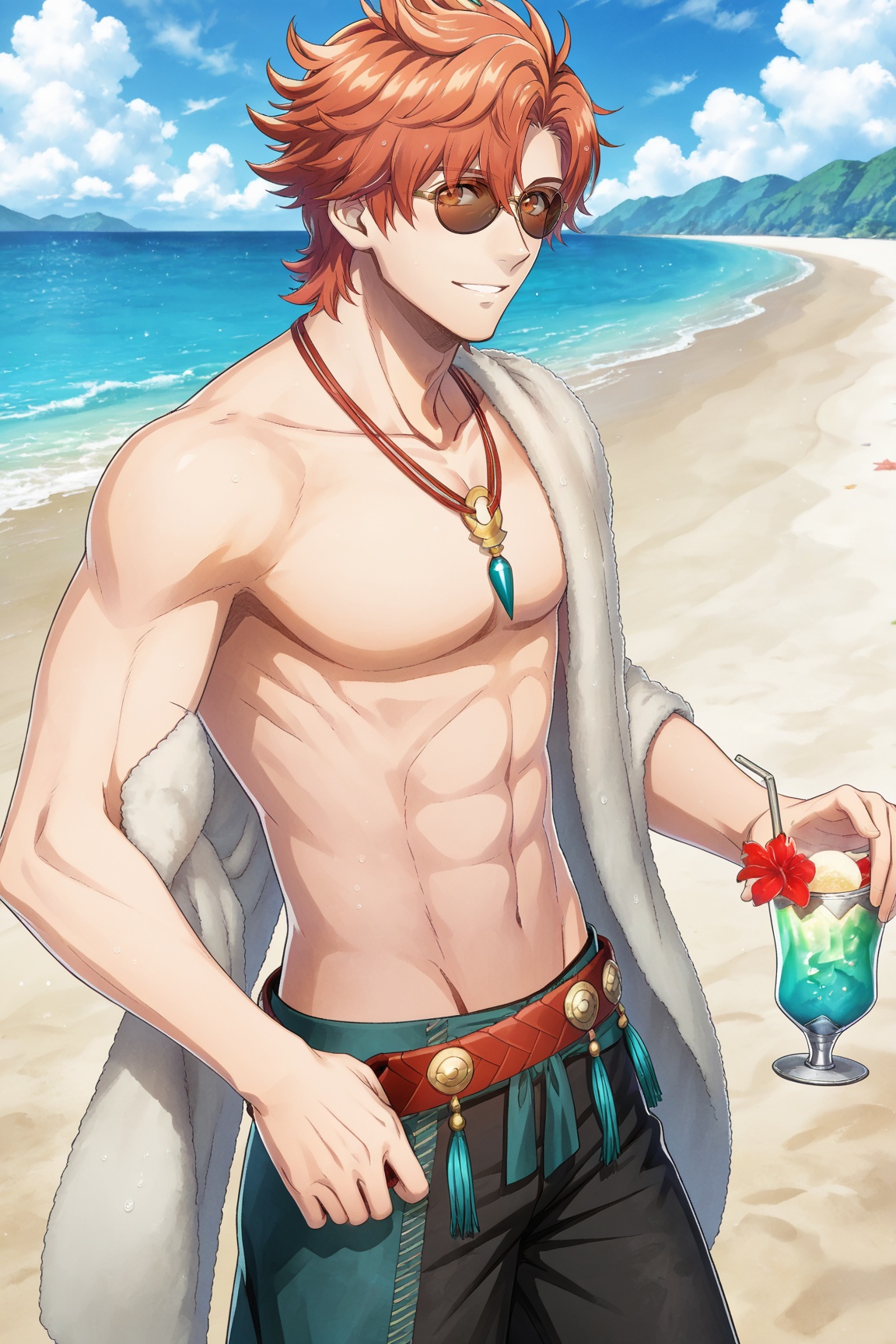 1boy,  SummerSylvain,  red hair on Tensor.Art