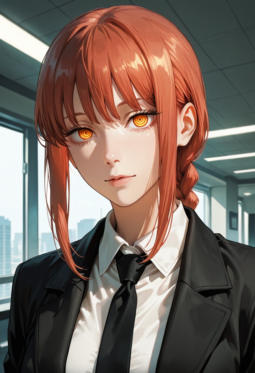 1girl,  makima (chainsaw man),  medium hair on Tensor.Art