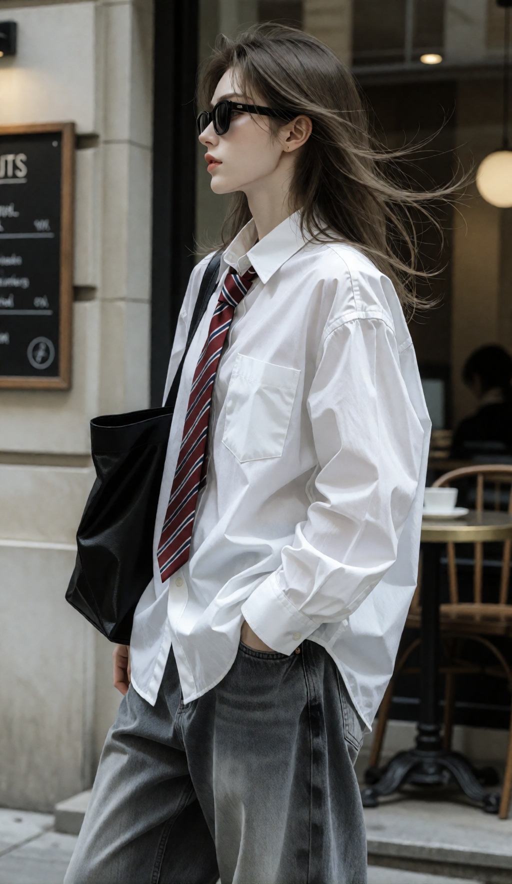 same character,  handsome androgynous ***** woman,  cool lesbian king aesthetic on Tensor.Art