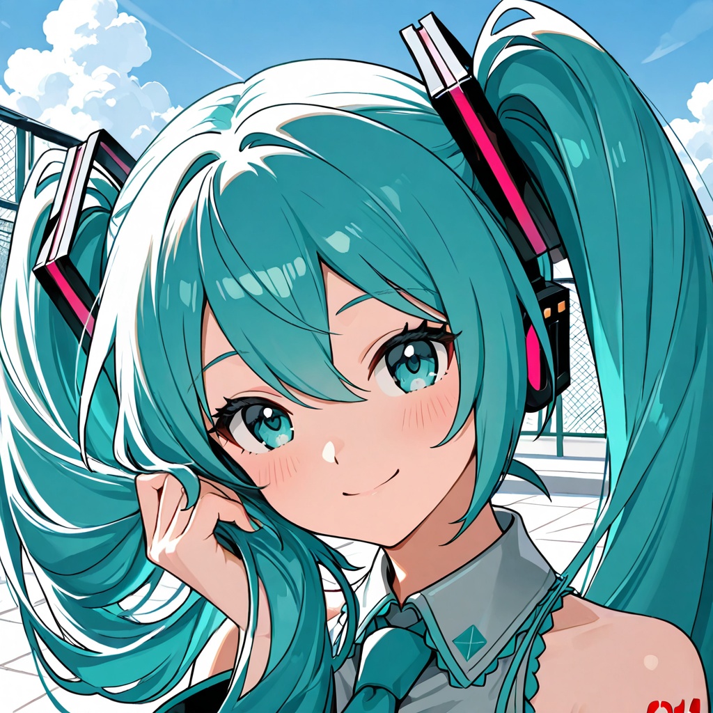 Hatsune Miku,  pure anime style,  extreme close-up bust portrait on Tensor.Art