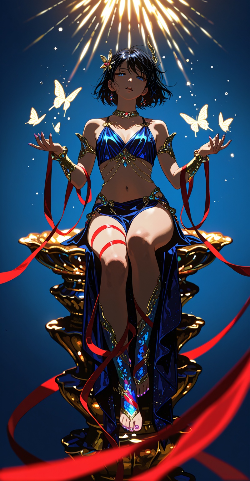 ((Emphasize a blend of anime aesthetics with painterly digital rendering techniques)),  the use of light and shadow create...